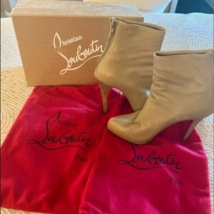 Christian Louboutin Decoltish 100 suede ankle boots authentic box, dust bag 36.5
